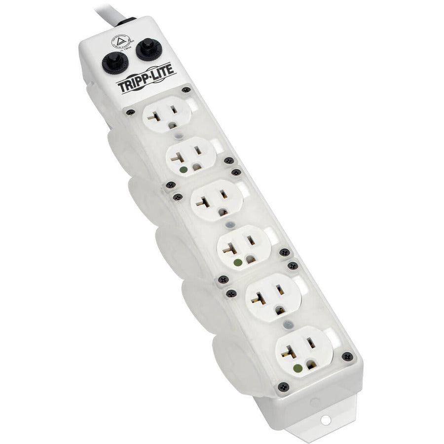 Tripp Lite For Patient-Care Vicinity - Ul 1363A Medical-Grade Power Strip, 6 20A Hospital-Grade Outlets, Safety Covers, 7 Ft. Cord