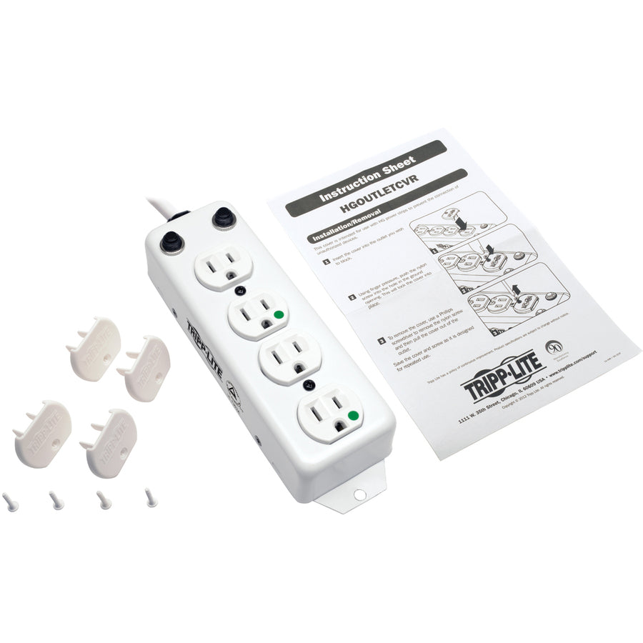 Tripp Lite For Patient-Care Vicinity – Ul 1363A Medical-Grade Power Strip With 4 15A Hospital-Grade Outlets, 15 Ft. Cord