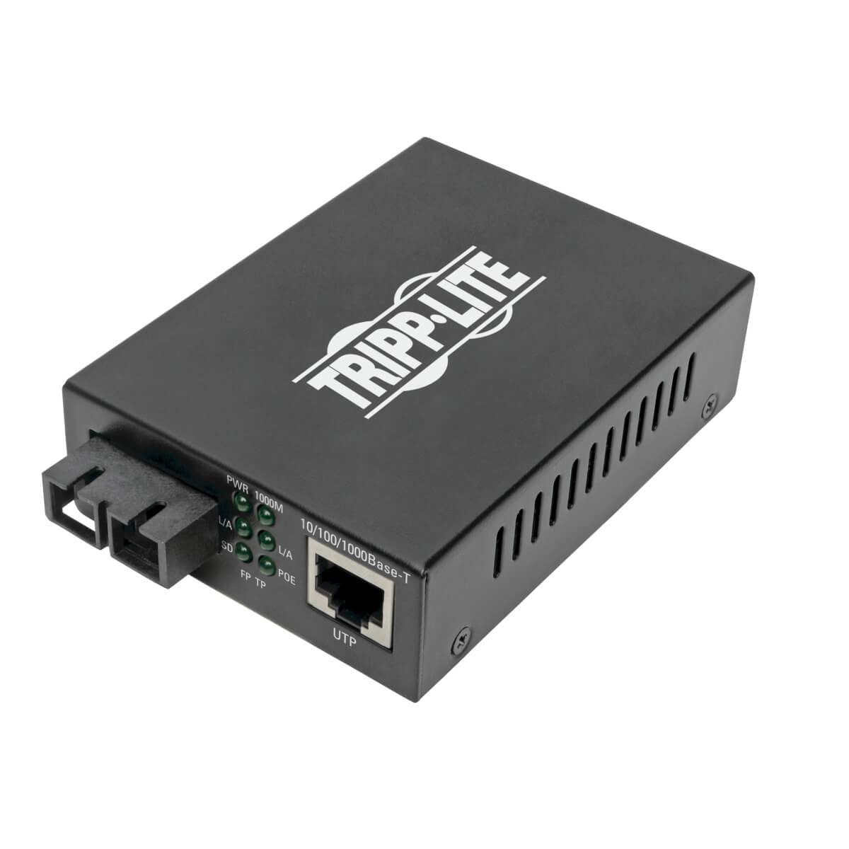 Tripp Lite Gigabit Multimode Fiber To Ethernet Media Converter, Poe+ - 10/100/1000 Sc, 1310 Nm, 2 Km (1.2 Mi.)