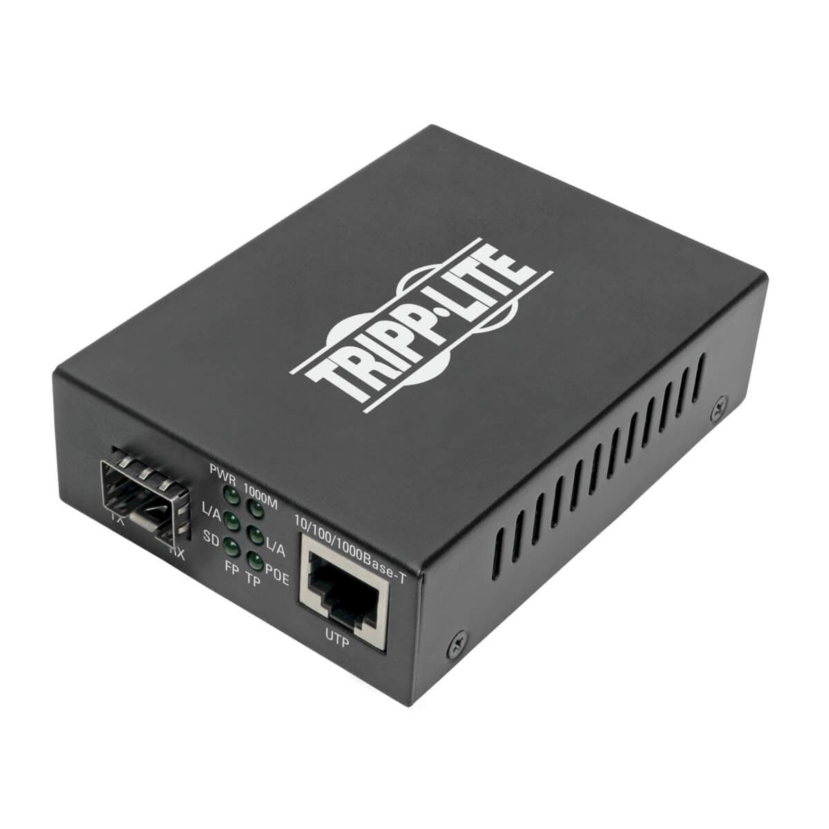 Tripp Lite Gigabit Sfp Fiber To Ethernet Media Converter, Poe+ - 10/100/1000 Mbps