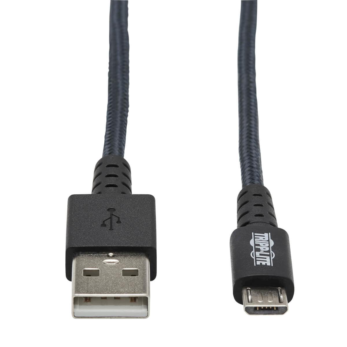 Tripp Lite Heavy-Duty Usb-A To Usb Micro-B Cable - M/M, Usb 2.0, Uhmwpe And Aramid Fibers, Grey, 0.9 M