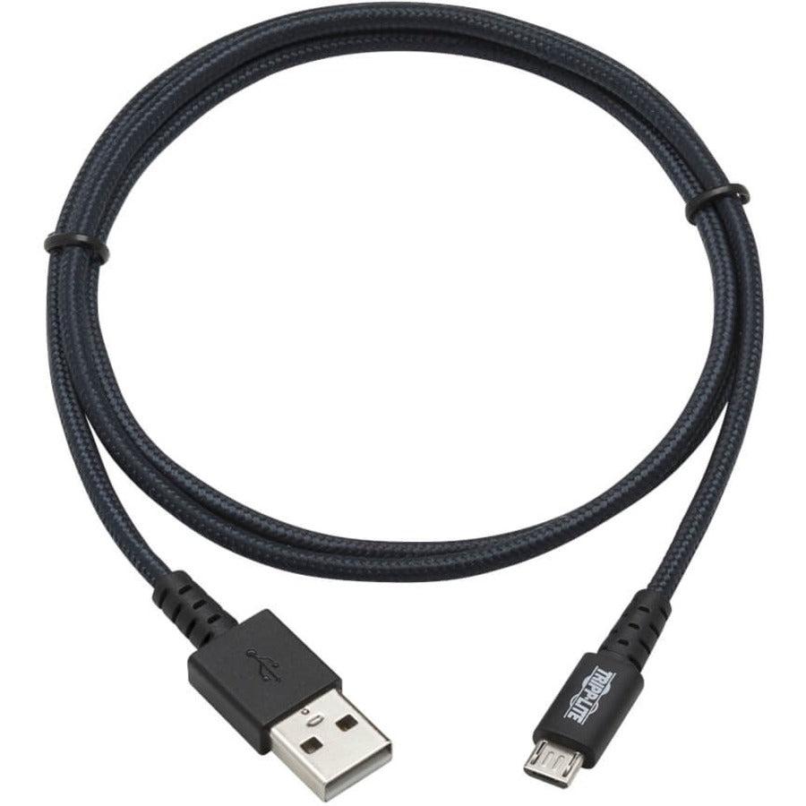 Tripp Lite Heavy-Duty Usb-A To Usb Micro-B Cable - M/M, Usb 2.0, Uhmwpe And Aramid Fibers, Grey, 0.9 M