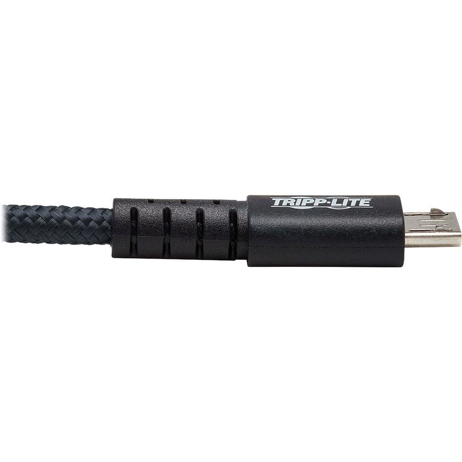 Tripp Lite Heavy-Duty Usb-A To Usb Micro-B Cable - M/M, Usb 2.0, Uhmwpe And Aramid Fibers, Grey, 3 M