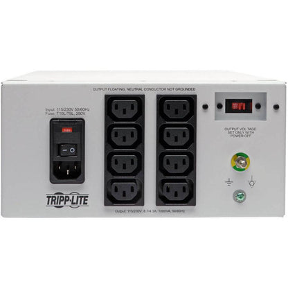 Tripp Lite Is1000Hgdv Isolator Series Dual-Voltage 115/230V 1000W 60601-1 Medical-Grade Isolation Transformer, C14 Inlet, 8 C13 Outlets
