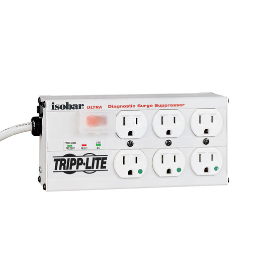 Tripp Lite Isobar Surge Protector With 6 Hospital-Grade Outlets, 15-Ft. Cord, 3300 Joules