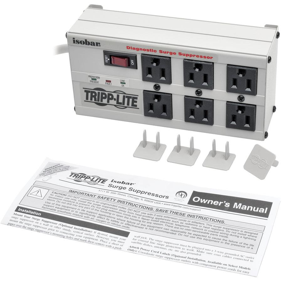 Tripp Lite Isobar6 Surge Protector Black 6 Ac Outlet(S) 120 V 1.8 M