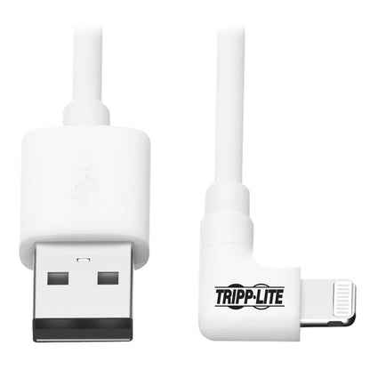 Tripp Lite M100-006-Lra-Wh Right-Angle Usb-A To Lightning Sync/Charge Cable, Mfi Certified - White, M/M, Usb 2.0, 6 Ft. (1.83 M)