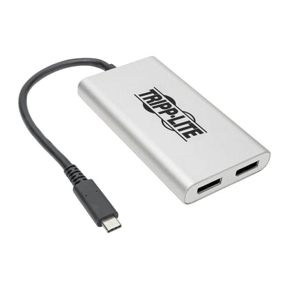 Tripp Lite Mtb3-002-Dp Dual-Monitor Thunderbolt 3 To Displayport Adapter - 4K/5K @ 60 Hz, M/2Xf, 4:4:4, Silver