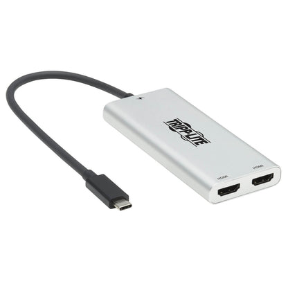 Tripp Lite Mtb3-002-Hd Dual-Monitor Thunderbolt 3 To Hdmi Adapter (M/2Xf) - 4K 60 Hz, 4:4:4, Silver