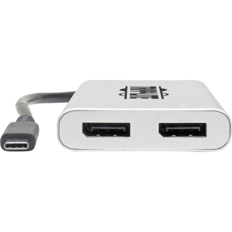 Tripp Lite Mtb3-002-Dp Dual-Monitor Thunderbolt 3 To Displayport Adapter - 4K/5K @ 60 Hz, M/2Xf, 4:4:4, Silver