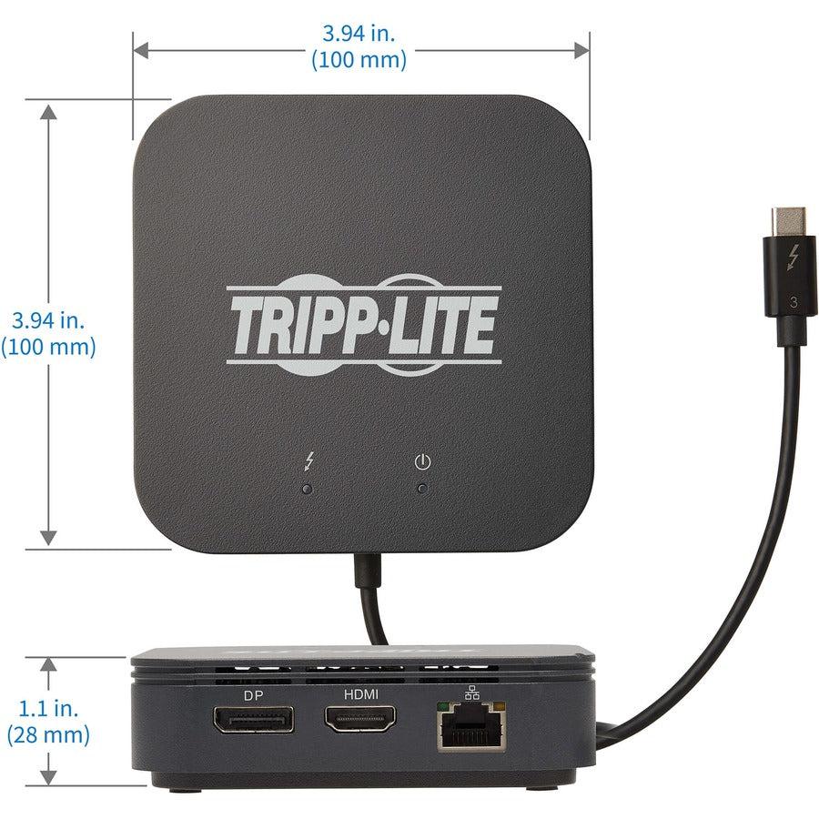 Tripp Lite Mtb3-Dock-04 Thunderbolt 3 Dual Monitor Docking Station - 8K/30Hz Displayport, 4K/60Hz Hdmi, Usb 3.1 Gen 2, Gbe, 60W Pd Charging - Black