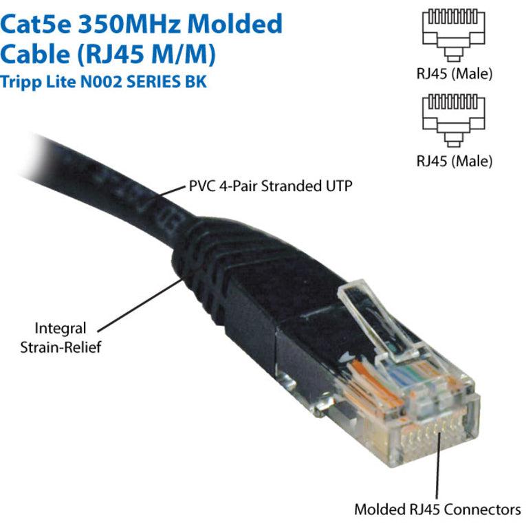 Tripp Lite N002-001-Bk Cat5E 350 Mhz Molded (Utp) Ethernet Cable (Rj45 M/M) - Black, 1 Ft. (0.31 M)