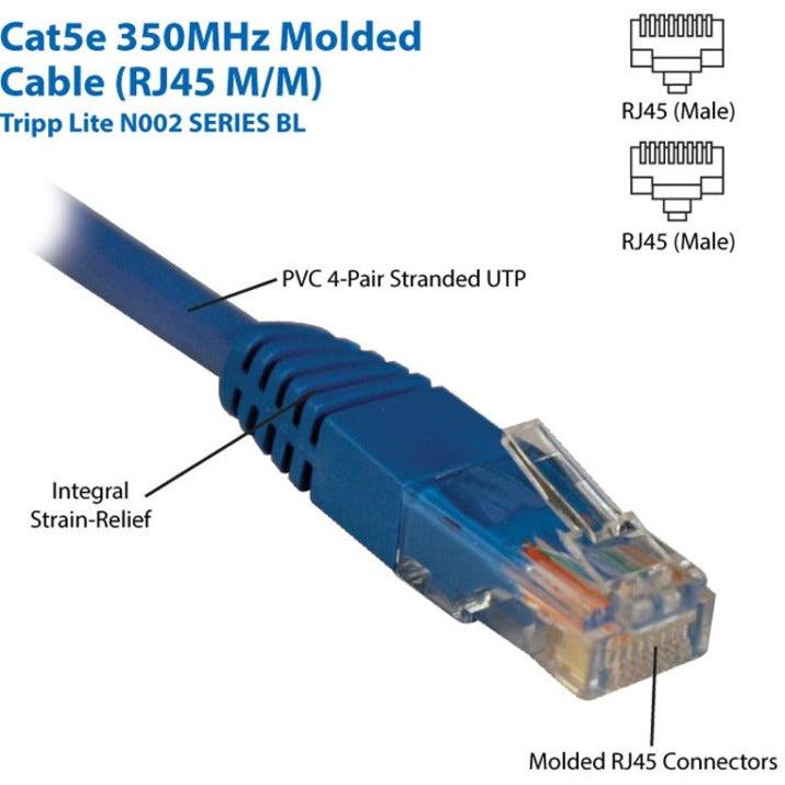 Tripp Lite N002-003-Bl Cat5E 350 Mhz Molded (Utp) Ethernet Cable (Rj45 M/M) - Blue, 3 Ft. (0.91 M)