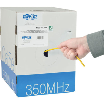 Tripp Lite N022-01K-Yw Cat5E 350 Mhz Solid Core (Utp) Pvc Bulk Ethernet Cable - Yellow, 1000 Ft. (304.8 M), Taa