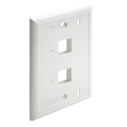 Tripp Lite N042-001-Wh 2-Port Keystone Faceplate, Single Gang, Id Labels, White, Taa