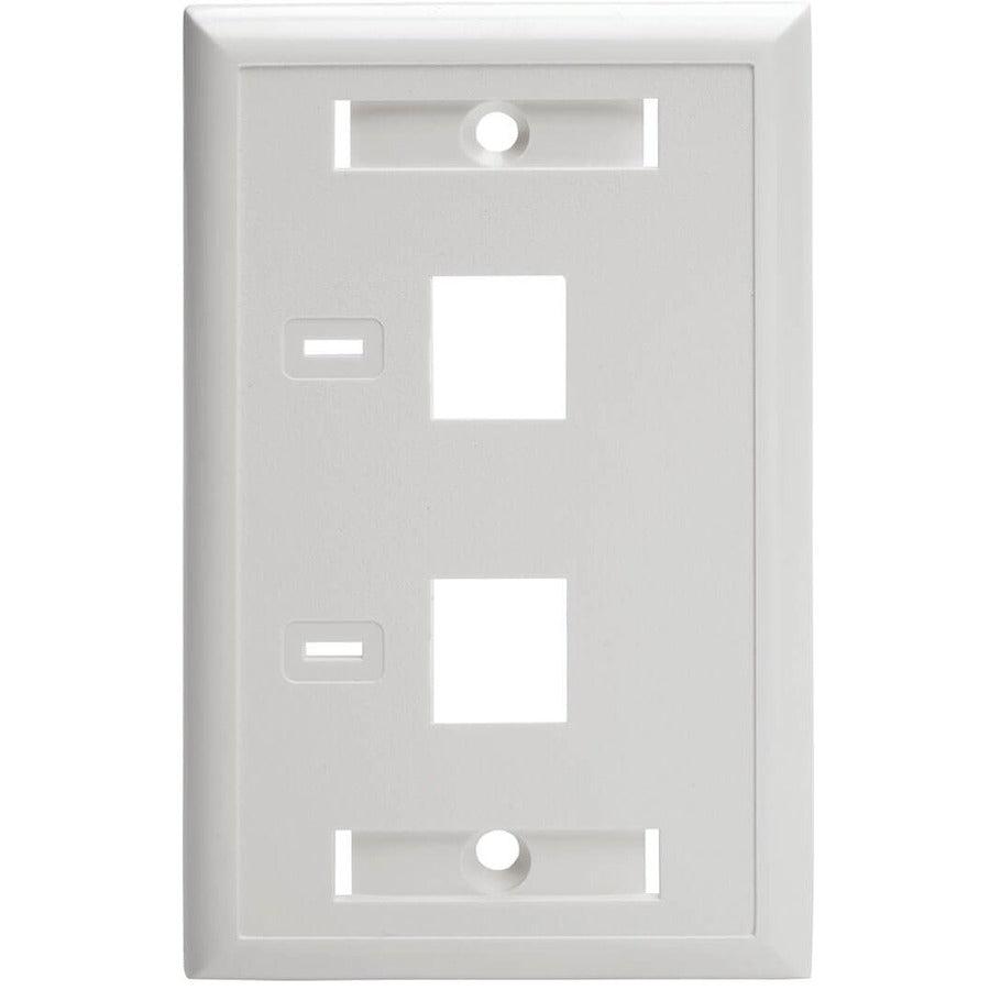 Tripp Lite N042-001-Wh 2-Port Keystone Faceplate, Single Gang, Id Labels, White, Taa