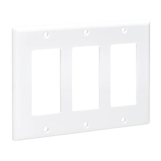 Tripp Lite N042D-300-Wh Triple-Gang Faceplate, Decora Style - Vertical, White