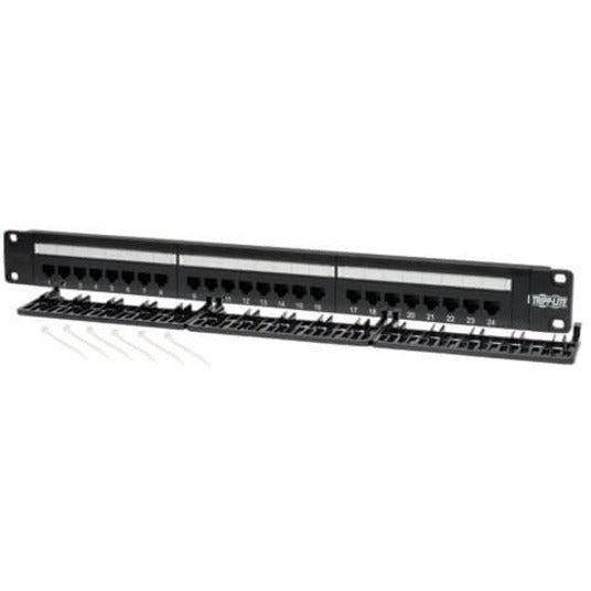 Tripp Lite N052-024 24-Port 1U Rack-Mount Cat5E 110 Patch Panel, 568B, Rj45 Ethernet, Taa