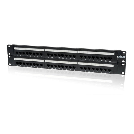 Tripp Lite N052-048 48-Port 2U Rack-Mount Cat5E 110 Patch Panel, 568B, Rj45 Ethernet, Taa