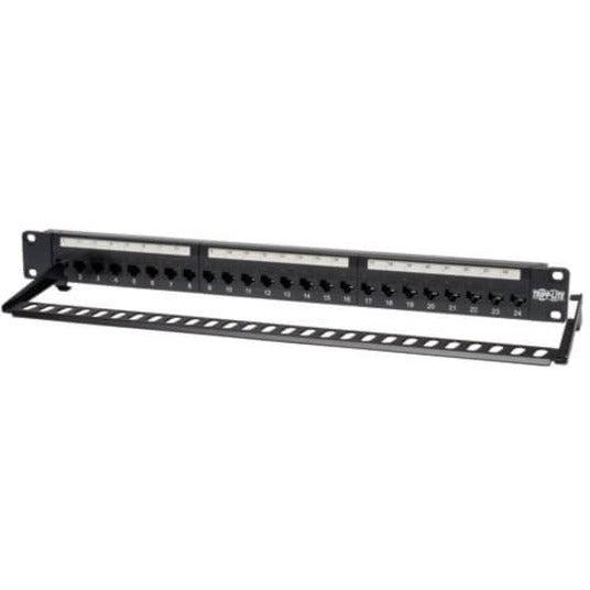 Tripp Lite N054-024 24-Port 1U Rack-Mount Cat5E Feedthrough Patch Panel, Rj45 Ethernet, Taa