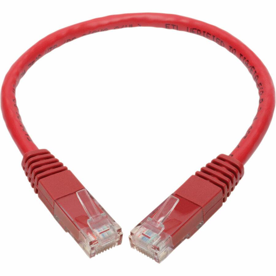 Tripp Lite N200-001-Rd Cat6 Gigabit Molded (Utp) Ethernet Cable (Rj45 M/M), Red, 1 Ft. (0.31 M)