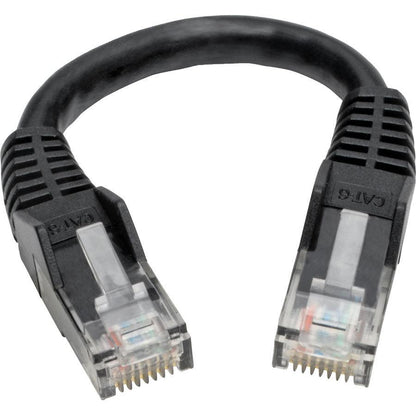 Tripp Lite N201-06N-Bk Cat6 Gigabit Snagless Molded (Utp) Ethernet Cable (Rj45 M/M), Black, 6-In. (15.24 Cm)