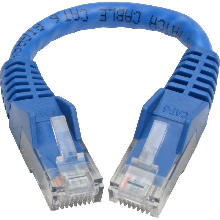 Tripp Lite N201-06N-Bl Cat6 Gigabit Snagless Molded (Utp) Ethernet Cable (Rj45 M/M), Blue, 6-In. (15.24 Cm)