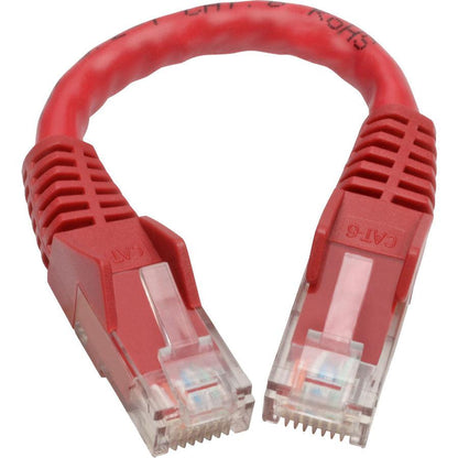 Tripp Lite N201-06N-Rd Cat6 Gigabit Snagless Molded (Utp) Ethernet Cable (Rj45 M/M), Red, 6-In. (15.24 Cm)