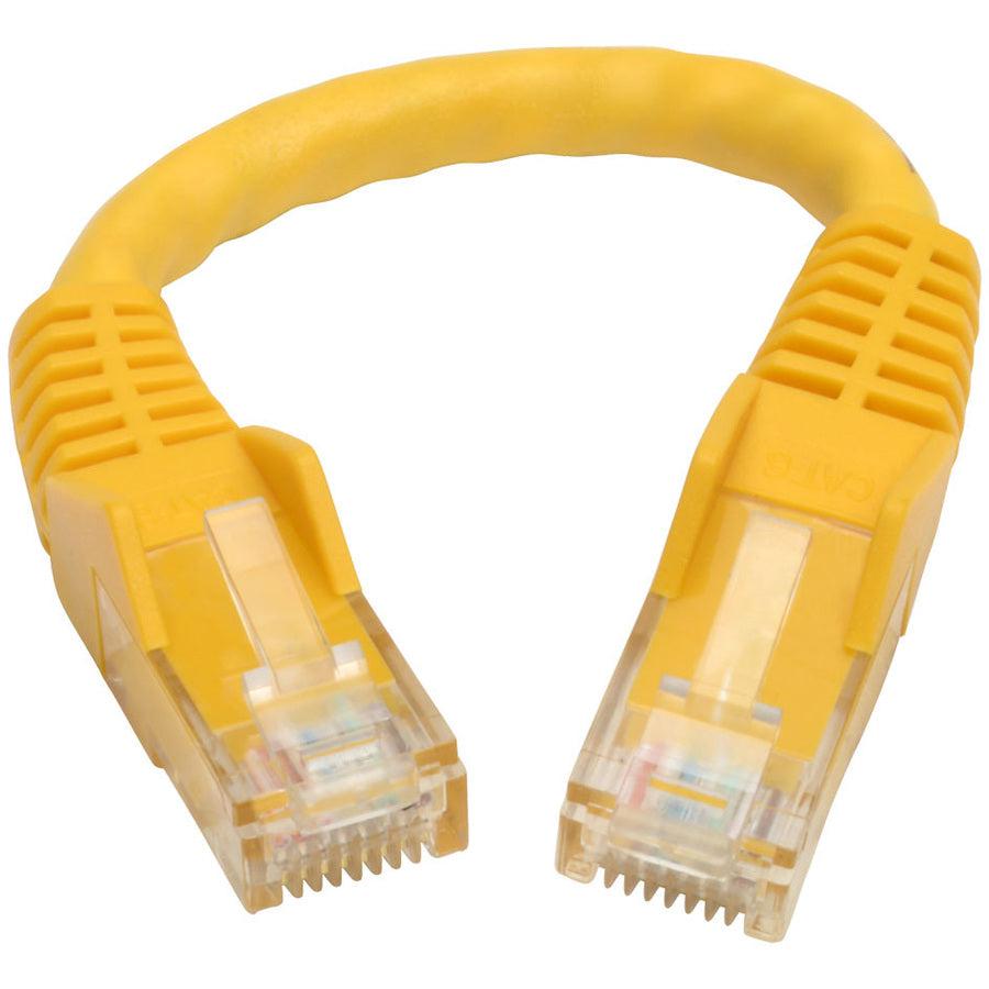 Tripp Lite N201-06N-Yw Cat6 Gigabit Snagless Molded (Utp) Ethernet Cable (Rj45 M/M), Yellow, 6-In. (15.24 Cm)