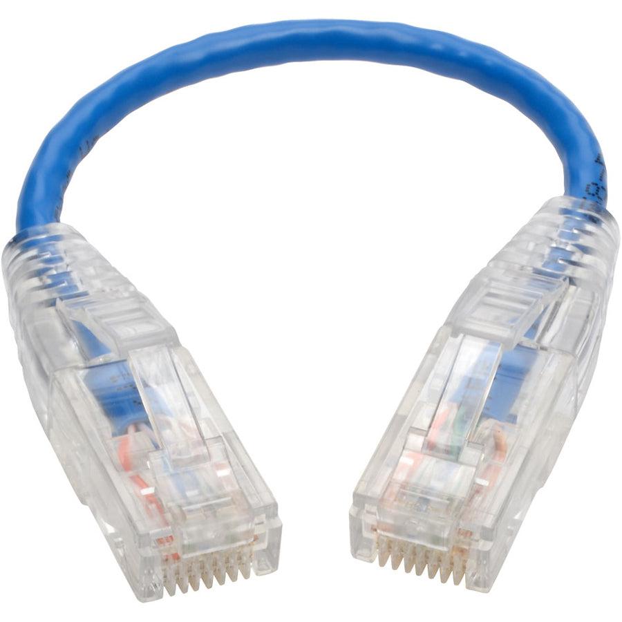 Tripp Lite N201-S6N-Bl Cat6 Gigabit Snagless Slim Utp Ethernet Cable (Rj45 M/M), Blue, 6-In. (15.24 Cm)