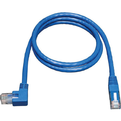 Tripp Lite N204-003-Bl-La Left-Angle Cat6 Gigabit Molded Utp Ethernet Cable (Rj45 Left-Angle M To Rj45 M), Blue, 3 Ft. (0.91 M)