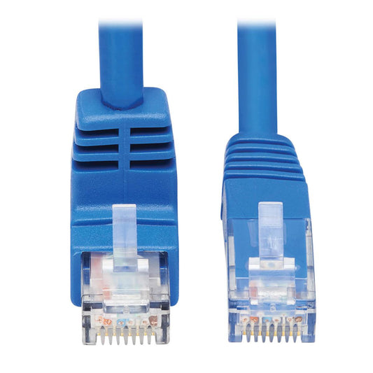 Tripp Lite N204-015-Bl-Dn Down-Angle Cat6 Gigabit Molded Utp Ethernet Cable (Rj45 Right-Angle Down M To Rj45 M), Blue, 15 Ft. (4.57 M)