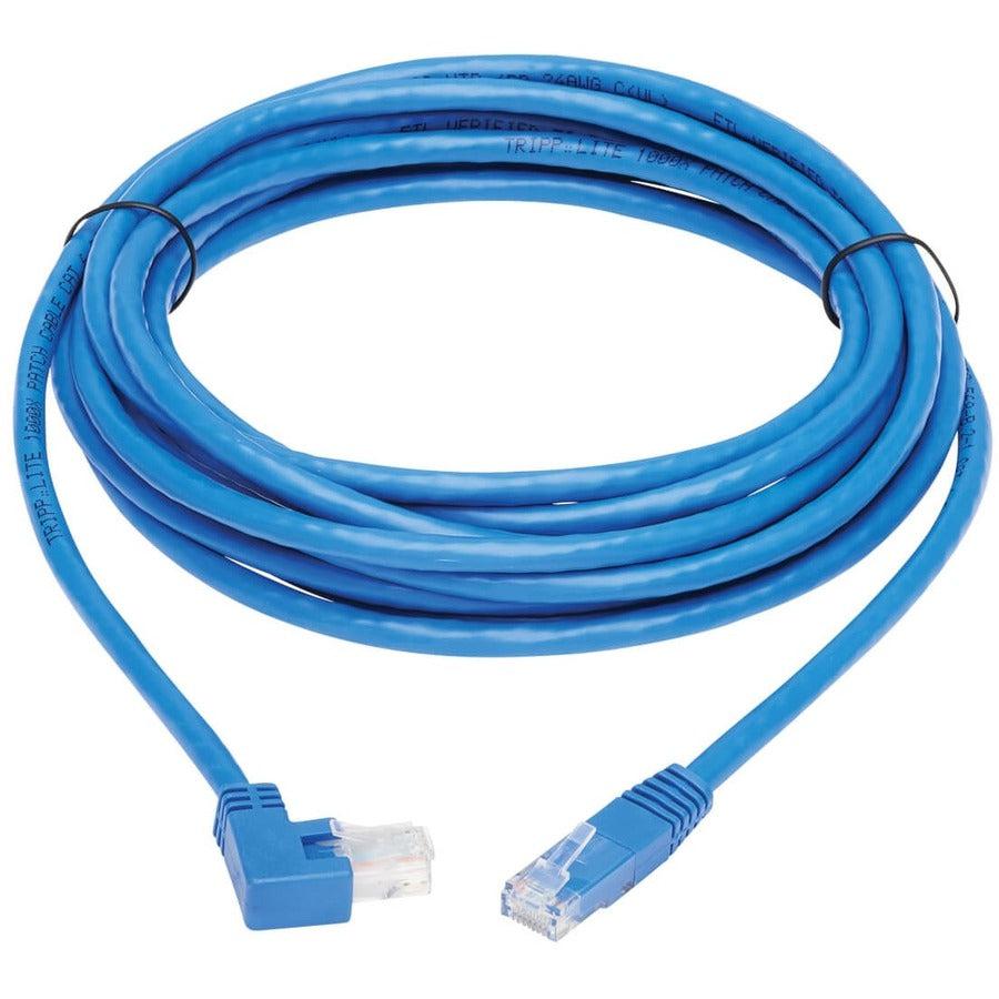 Tripp Lite N204-015-Bl-Ra Right-Angle Cat6 Gigabit Molded Utp Ethernet Cable (Rj45 Right-Angle M To Rj45 M), Blue, 15 Ft. (4.57 M)