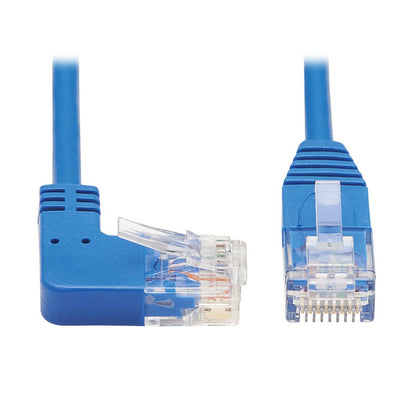 Tripp Lite N204-S01-Bl-Ra Right-Angle Cat6 Gigabit Molded Slim Utp Ethernet Cable (Rj45 Right-Angle M To Rj45 M), Blue, 1 Ft. (0.31 M)