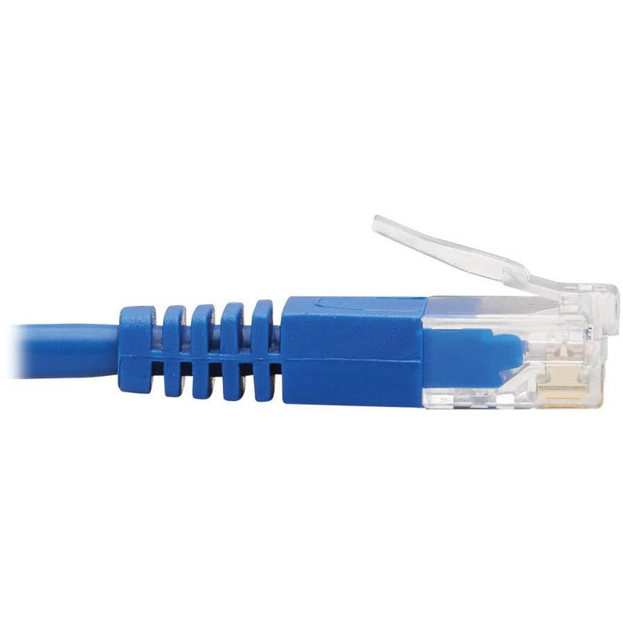 Tripp Lite N204-S01-Bl-La Left-Angle Cat6 Gigabit Molded Slim Utp Ethernet Cable (Rj45 Left-Angle M To Rj45 M), Blue, 1 Ft. (0.31 M)