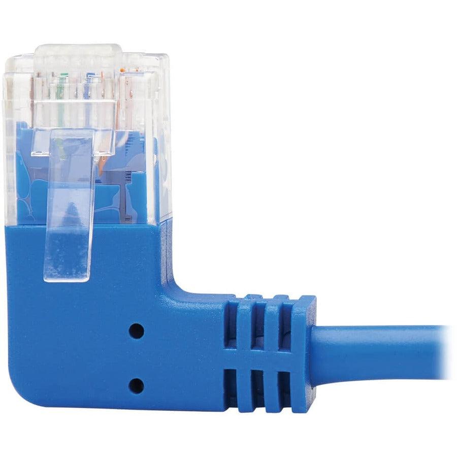 Tripp Lite N204-S01-Bl-La Left-Angle Cat6 Gigabit Molded Slim Utp Ethernet Cable (Rj45 Left-Angle M To Rj45 M), Blue, 1 Ft. (0.31 M)