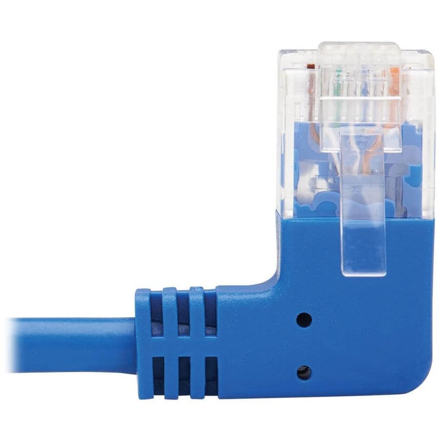 Tripp Lite N204-S01-Bl-Ra Right-Angle Cat6 Gigabit Molded Slim Utp Ethernet Cable (Rj45 Right-Angle M To Rj45 M), Blue, 1 Ft. (0.31 M)