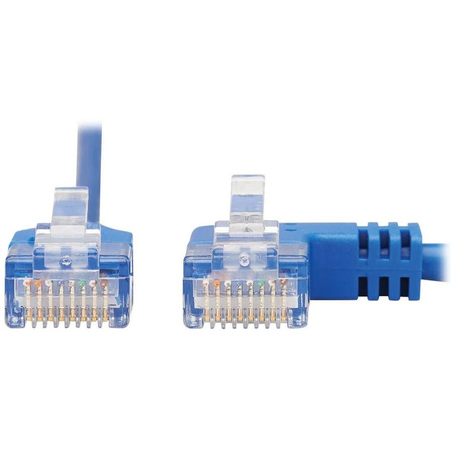 Tripp Lite N204-S01-Bl-Ra Right-Angle Cat6 Gigabit Molded Slim Utp Ethernet Cable (Rj45 Right-Angle M To Rj45 M), Blue, 1 Ft. (0.31 M)