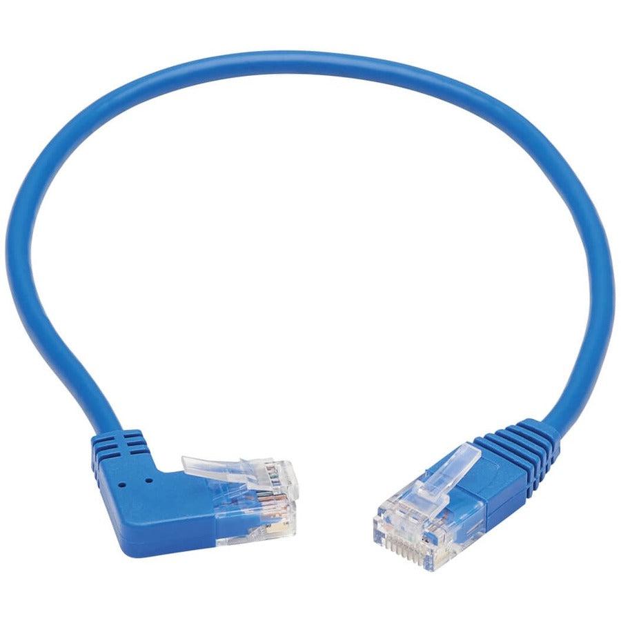 Tripp Lite N204-S01-Bl-Ra Right-Angle Cat6 Gigabit Molded Slim Utp Ethernet Cable (Rj45 Right-Angle M To Rj45 M), Blue, 1 Ft. (0.31 M)