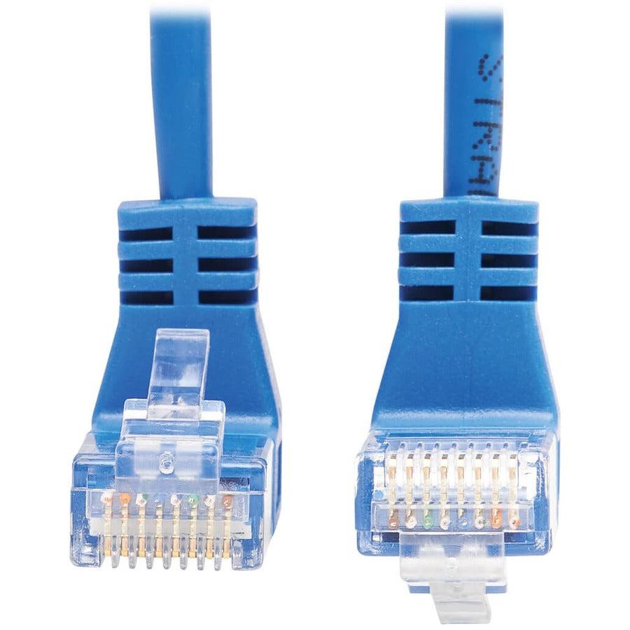 Tripp Lite N204-S01-Bl-Ud Up/Down-Angle Cat6 Gigabit Molded Slim Utp Ethernet Cable (Rj45 Up-Angle M To Rj45 Down-Angle M), Blue, 1 Ft. (0.31 M)