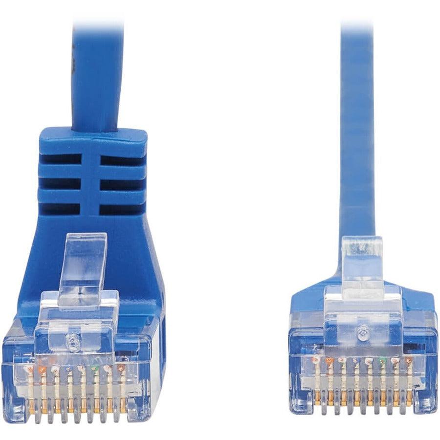 Tripp Lite N204-S02-Bl-Dn Down-Angle Cat6 Gigabit Molded Slim Utp Ethernet Cable (Rj45 Right-Angle Down M To Rj45 M), Blue, 2 Ft. (0.61 M)