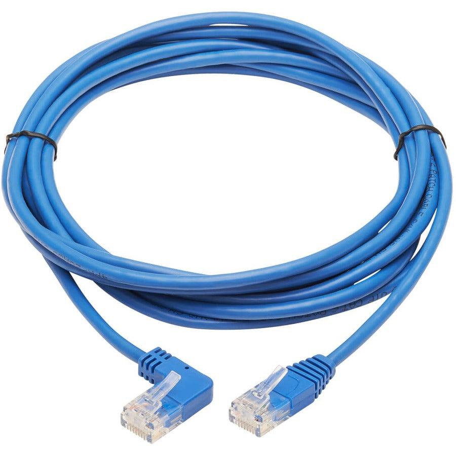 Tripp Lite N204-S10-Bl-La Left-Angle Cat6 Gigabit Molded Slim Utp Ethernet Cable (Rj45 Left-Angle M To Rj45 M), Blue, 10 Ft. (3.05 M)