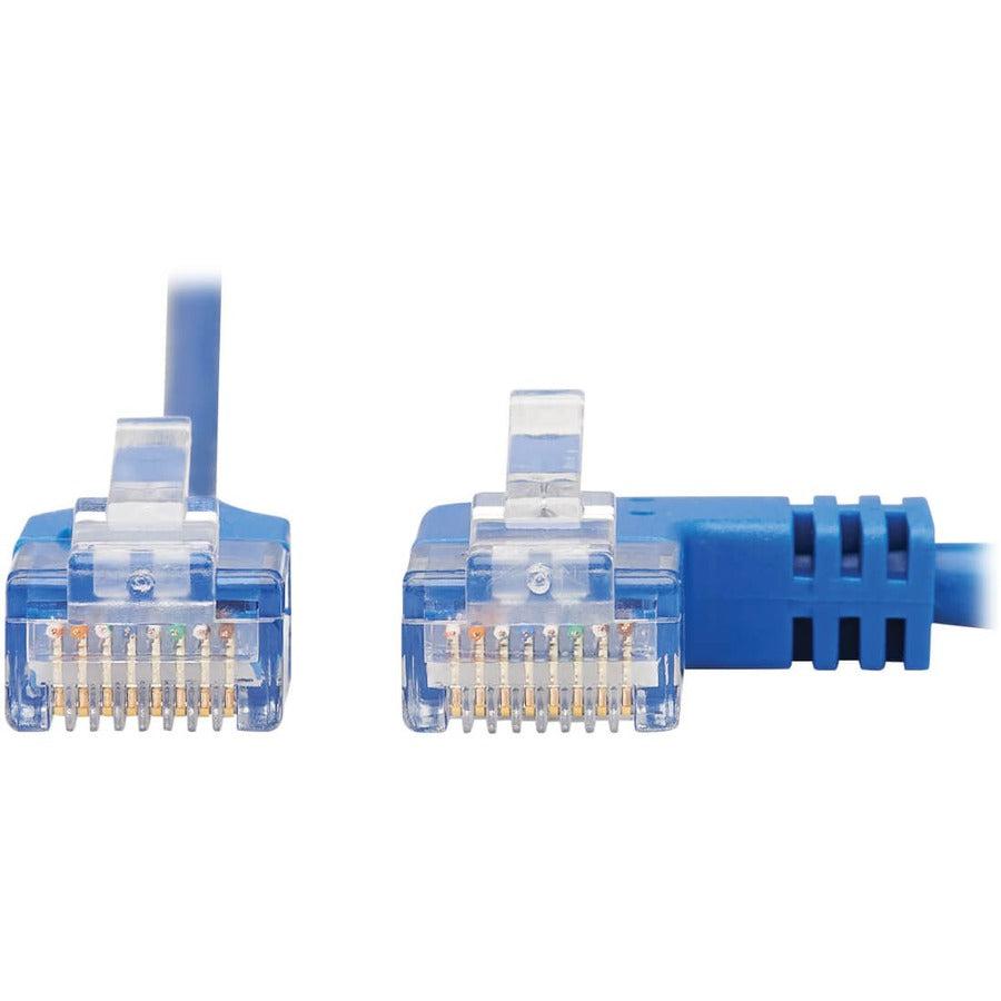 Tripp Lite N204-S10-Bl-Ra Right-Angle Cat6 Gigabit Molded Slim Utp Ethernet Cable (Rj45 Right-Angle M To Rj45 M), Blue, 10 Ft. (3.05 M)