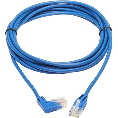 Tripp Lite N204-S10-Bl-Ra Right-Angle Cat6 Gigabit Molded Slim Utp Ethernet Cable (Rj45 Right-Angle M To Rj45 M), Blue, 10 Ft. (3.05 M)