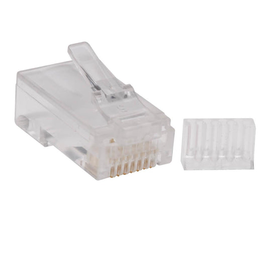 Tripp Lite N230-100 Cat6 Rj45 Modular Connector Plug With Load Bar, Solid/Stranded Conductor Round Cat6 Wire, 100-Pack