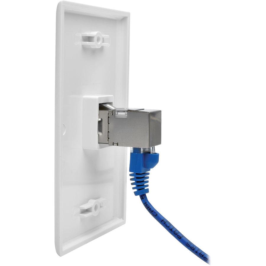 Tripp Lite N235-001-Sh-6Ad Cat6A Straight-Through Modular Shielded In-Line Snap-In Coupler With 90-Degree Down-Angled Port (Rj45 F/F), Taa