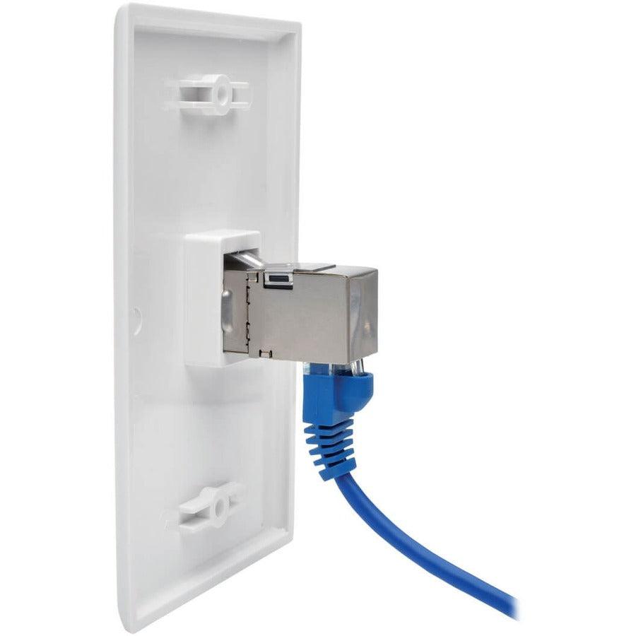 Tripp Lite N235-001-Sh-D Cat6 Straight-Through Modular Shielded In-Line Snap-In Coupler With 90-Degree Down-Angled Port (Rj45 F/F)