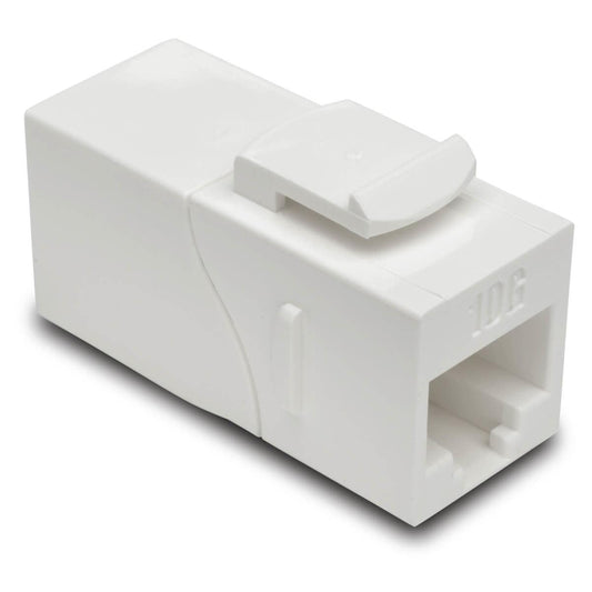 Tripp Lite N235-001-Wh-6Ad Cat6A Straight-Through Modular In-Line Snap-In Coupler With 90-Degree Down-Angled Port, White (Rj45 F/F)