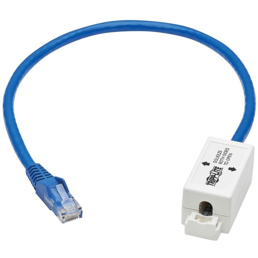 Tripp Lite N237-P18N-Whsh Cat6 Junction Box Cable Assembly - Surface Mount, Unshielded, Poe+, Rj45/110 Punchdown, 18-In. (45.72 Cm), Blue