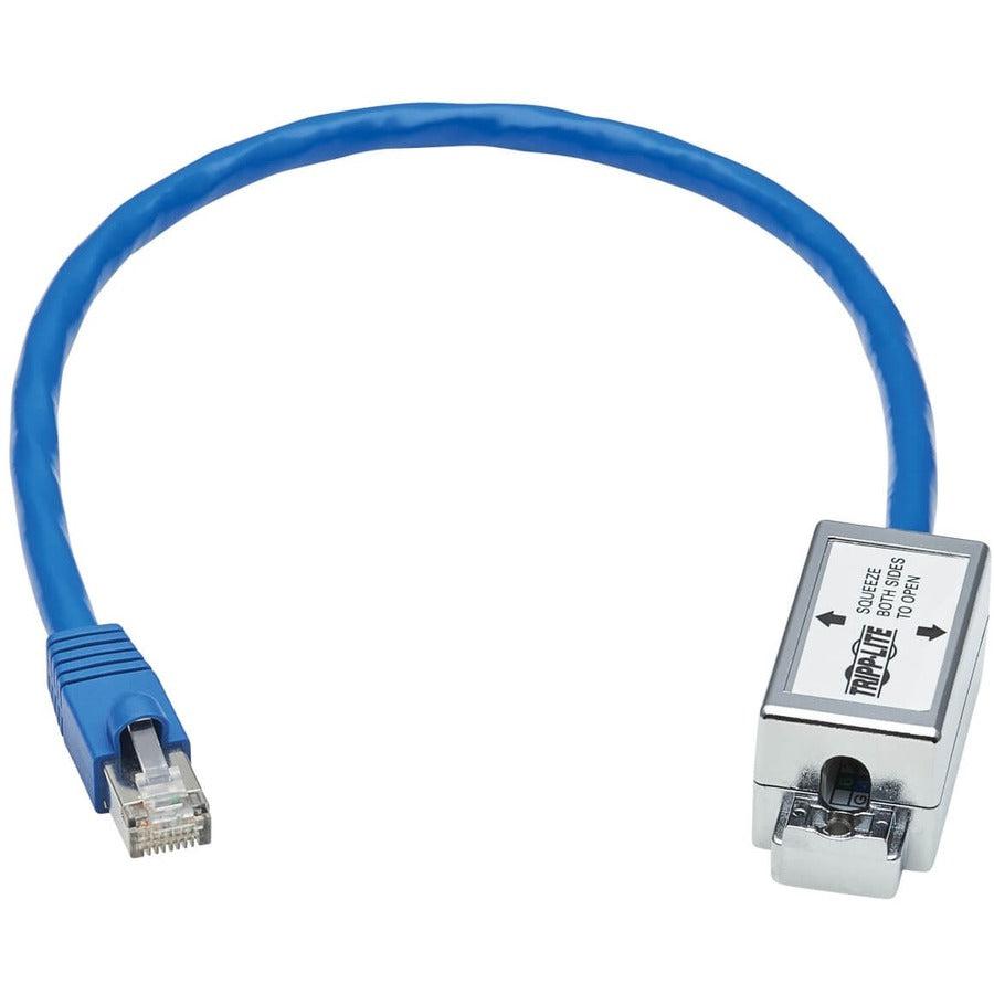 Tripp Lite N237A-P18N-Whsh Cat6A Junction Box Cable Assembly - Surface Mount, Shielded, Poe+, Rj45/110 Punchdown, 18-In. (45.72 Cm), Blue